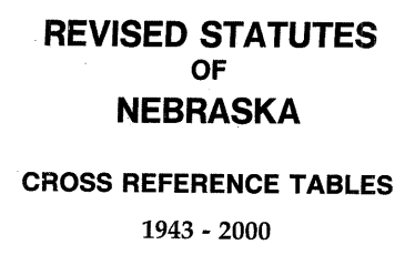 Cross Reference Tables 1943-2000
